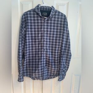 Fox Men's Blue Plaid Button-Down Shirt